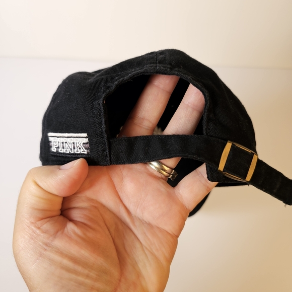 Victoria Secret Pink black embroidered cotton baseball cap - Picture 5 of 8